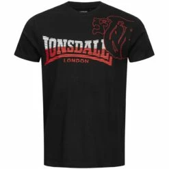 Lonsdale MELPLASH Mens T-shirt Schwarz Rot Weiss