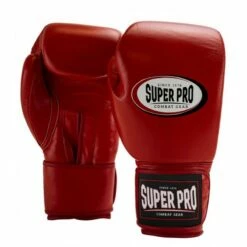 Super Pro Combat Gear Thai-Pro Leder (Thai-)Boxhandschuhe Rot