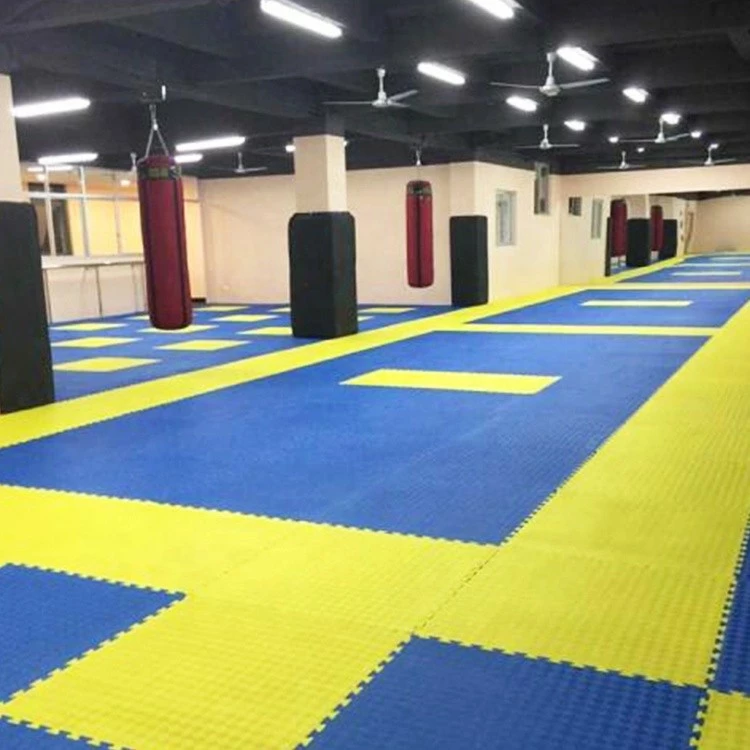 Puzzelmatte 100 X 100 X 2,5/4 Cm Blau/Gelb – Bild 4