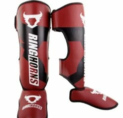 Ringhorns Charger Shin Guards Insteps - Rot