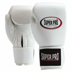 Super Pro Combat Gear Legend Leder Boxhandschuhe Weiss