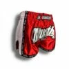 K-1 Thaiboxing Short In Satin "Mesh" In Rot/Weiß