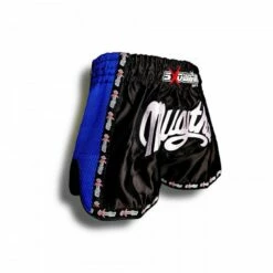 K-1 Thaiboxing Short In Satin "mesh" In Schwarz/Blau