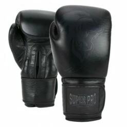 Super Pro Combat Gear Legend Leder Boxhandschuhe Schwarz