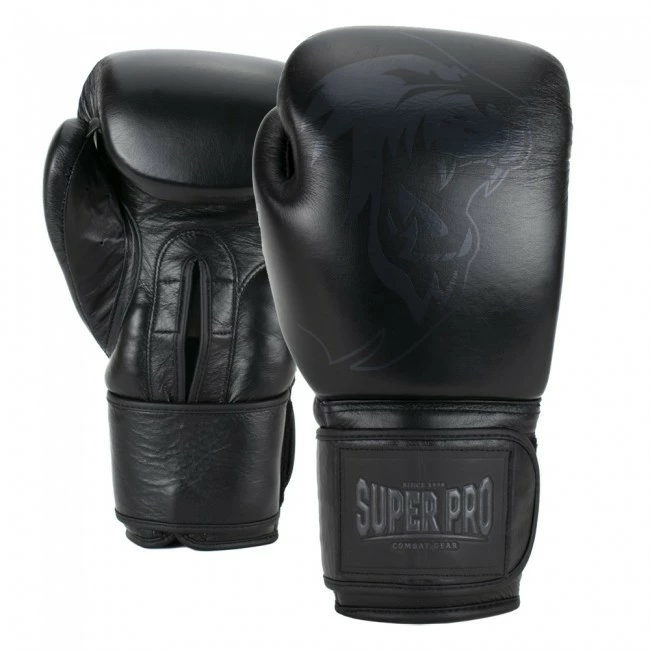 Super Pro Combat Gear Legend Leder Boxhandschuhe Schwarz