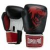 Super Pro Combat Gear Warrior SE Leder Boxhandschuhe Schwarz/Rot/Weiß