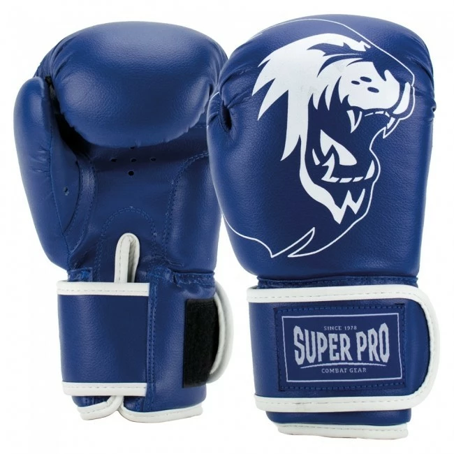 Super Pro Combat Gear Talent (Kick-)Boxhandschuhe Blau/Weiß