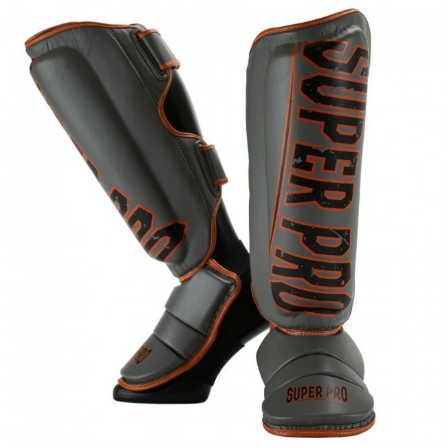 Super Pro Combat Gear Schienbeinschoner Challenger Grau/Orange/Schwarz
