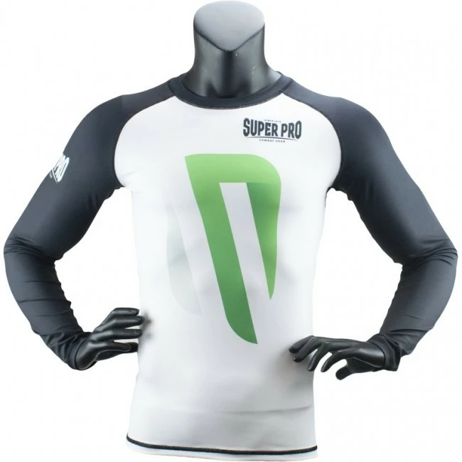 Super Pro Rash Guard Long Sleeve No Mercy Black/green/silver