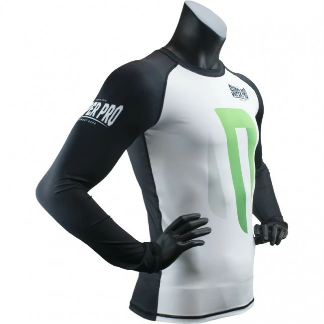 Super Pro Rash Guard Long Sleeve No Mercy Black/green/silver – Bild 2