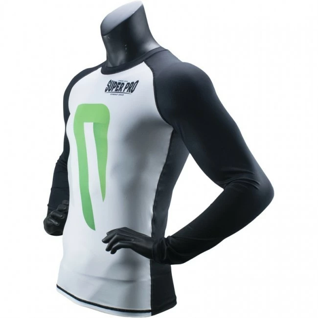 Super Pro Rash Guard Long Sleeve No Mercy Black/green/silver – Bild 3