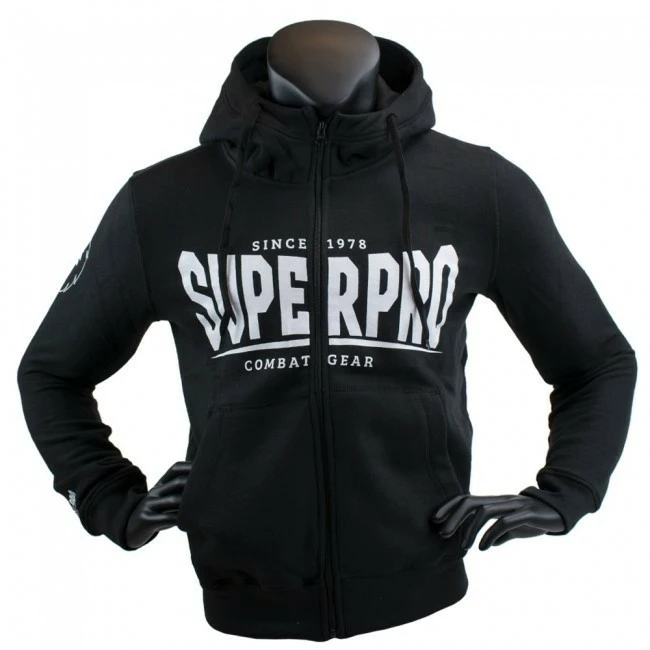 Super Pro Hoodie Mit Zipper S.P. Logo Schwarz/Weiß