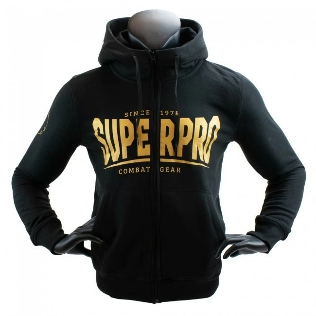 Super Pro Hoodie Mit Zipper S.P. Logo Black/gold