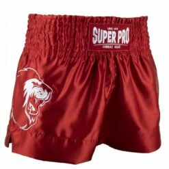 Super Pro Combat Gear Thai- Und Kickboxing Short Hero Rot/Weiß