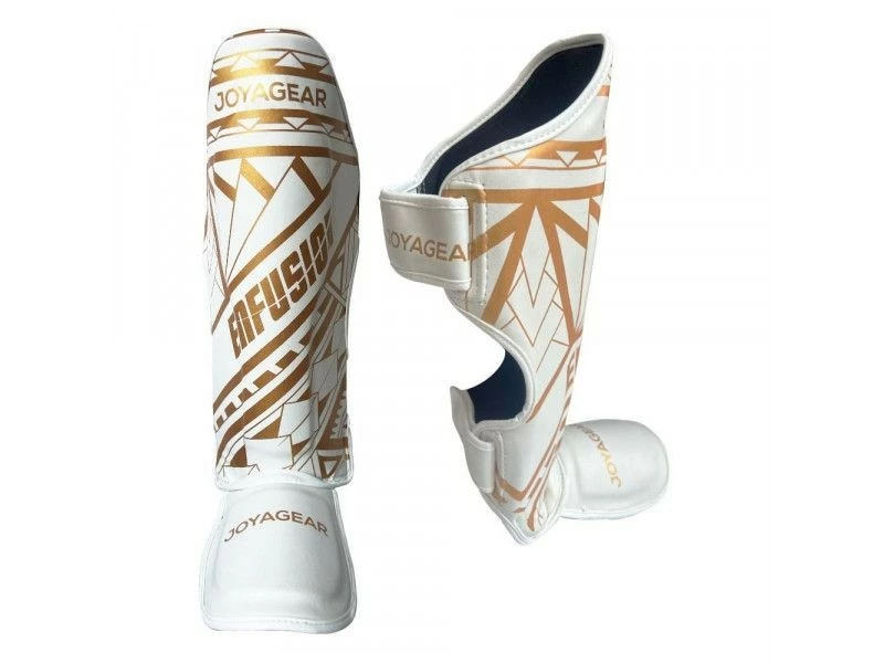 JG X ENFUSION TRIBE SHINGUARDS – WHITE/GOLD